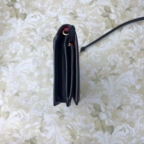 COACH C5884 WOMEN'S FOLDOVER CROSSBODY CLUTCH IN KHAKI BLACK MULTI - Picture 4 of 5